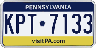 PA license plate KPT7133