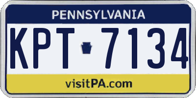 PA license plate KPT7134