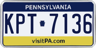 PA license plate KPT7136