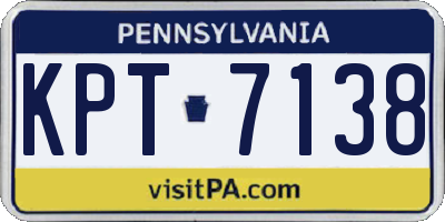 PA license plate KPT7138