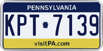PA license plate KPT7139
