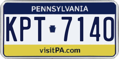 PA license plate KPT7140