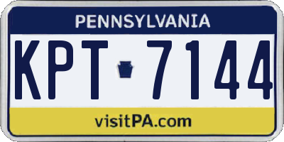 PA license plate KPT7144