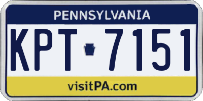 PA license plate KPT7151