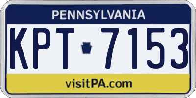 PA license plate KPT7153