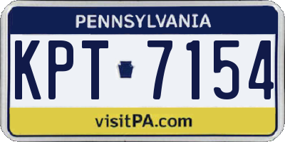 PA license plate KPT7154