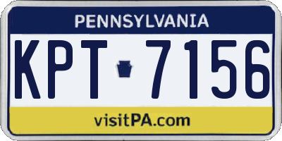 PA license plate KPT7156