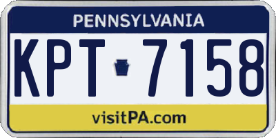 PA license plate KPT7158