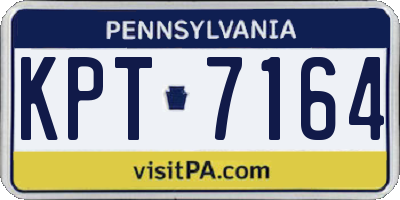 PA license plate KPT7164