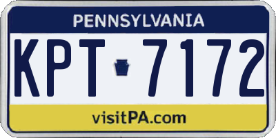 PA license plate KPT7172