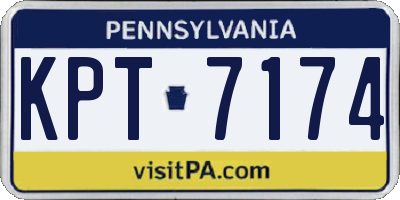 PA license plate KPT7174
