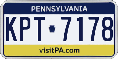 PA license plate KPT7178