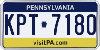 PA license plate KPT7180