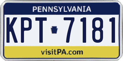 PA license plate KPT7181