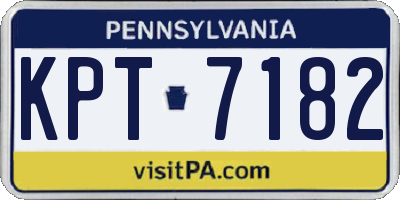 PA license plate KPT7182