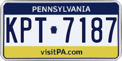 PA license plate KPT7187