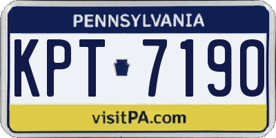 PA license plate KPT7190