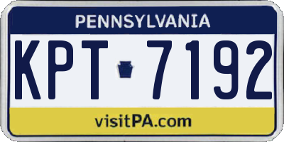 PA license plate KPT7192