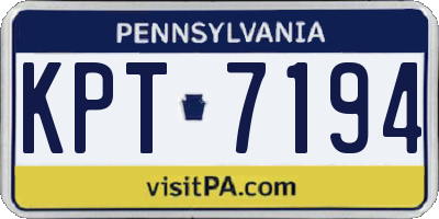 PA license plate KPT7194