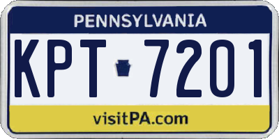 PA license plate KPT7201