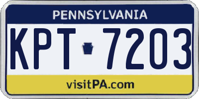 PA license plate KPT7203