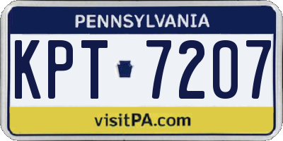 PA license plate KPT7207