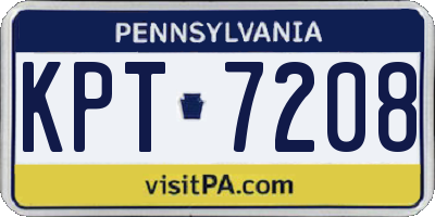 PA license plate KPT7208
