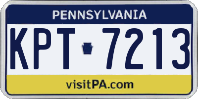 PA license plate KPT7213