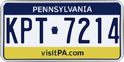 PA license plate KPT7214