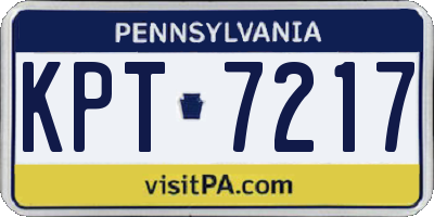PA license plate KPT7217
