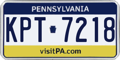 PA license plate KPT7218
