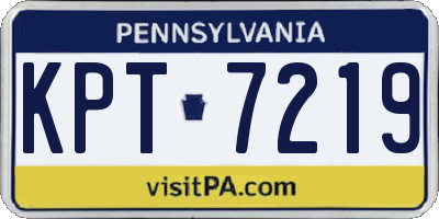 PA license plate KPT7219