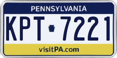 PA license plate KPT7221