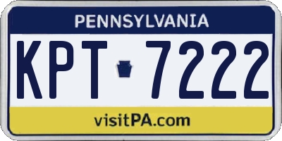 PA license plate KPT7222