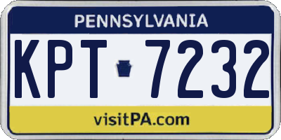 PA license plate KPT7232