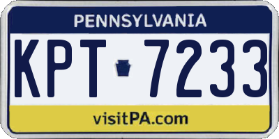 PA license plate KPT7233