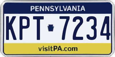 PA license plate KPT7234