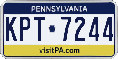 PA license plate KPT7244