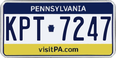 PA license plate KPT7247