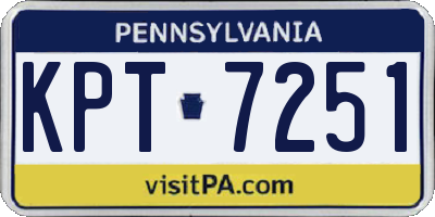 PA license plate KPT7251