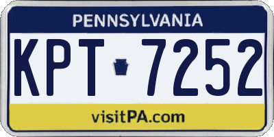 PA license plate KPT7252