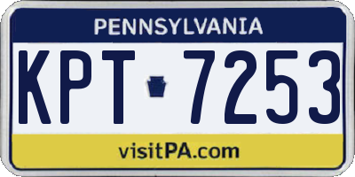 PA license plate KPT7253