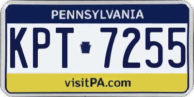 PA license plate KPT7255