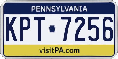 PA license plate KPT7256