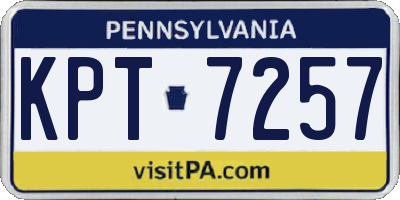PA license plate KPT7257