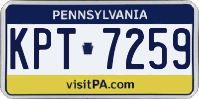 PA license plate KPT7259