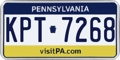 PA license plate KPT7268
