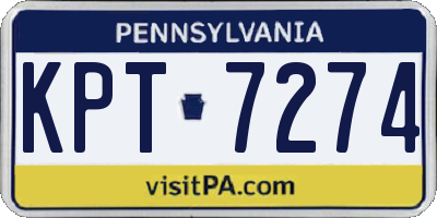 PA license plate KPT7274