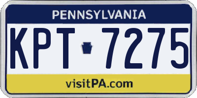 PA license plate KPT7275