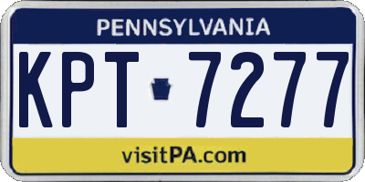 PA license plate KPT7277